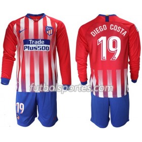 Camisetas Atlético Madrid Diego Costa 19 Niño Primera Equipacion 2018/2019 Manga Larga
